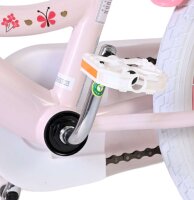 Rosa Kinderfahrrad mit Hello Kitty Design und weißem Korb