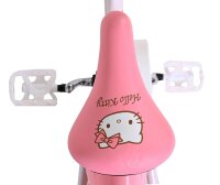 Rosa Kinderfahrrad mit Hello Kitty Design und Korb vorne