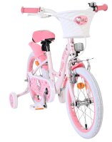 Rosa Kinderfahrrad mit Hello Kitty Korb und Trainingstöpfen