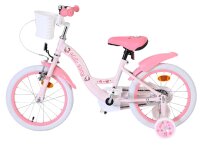 Rosa Kinderfahrrad mit Hello Kitty Design und Korb vorne