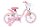 Rosa Kinderfahrrad mit Hello Kitty-Motiv und Korb vorne