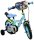 Kinderfahrrad in Blau mit stabilen Stützrädern und buntem Design