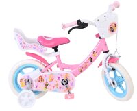 Rosa Kinderfahrrad mit Disney-Prinzessinnen-Motiven und Stützrädern