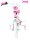 Kinderfahrrad in Weiß und Pink mit Korb und Stützrädern