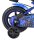 Blaue Kinderfahrrad mit Superman-Motiv und Stützrädern