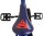 Fahrradsattel in Blau mit rotem Superman-Logo und Pedalen