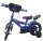 Blaues Kinderfahrrad mit Superman-Motiv und Stützrädern