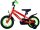 Rotes Kinderfahrrad mit grünen Akzenten und Stützrädern