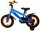 Blaues Kinderfahrrad mit orangefarbenen Akzenten und Stützrädern