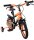 Kinderfahrrad in Orange und Schwarz mit Stützrädern und sportlichem Design