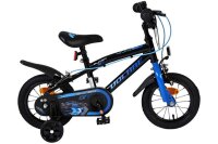 Schwarzes und blaues Kinderfahrrad mit...