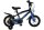 Schwarzes und blaues Kinderfahrrad mit Stützrädern und sportlichem Design
