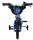 Blaues Kinderfahrrad mit Stützrädern und verstellbaren Handgriffen