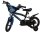 Schwarzes Kinderfahrrad mit blauen Akzenten und Stützrädern