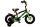 Kinderfahrrad in Schwarz und Grün mit Stützrädern und sportlichem Design