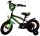 Kinderfahrrad in Schwarz und Grün mit Stützrädern und verstellbarem Sattel