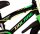 Schwarzes Kinderfahrrad mit grünen Akzenten und sportlichem Design