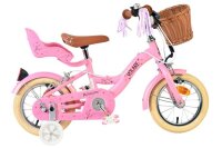 Rosa Kinderfahrrad mit Korb, Sattel und Rücksitz...
