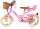 Rosa Kinderfahrrad mit Korb, Sattel und Stützrädern