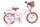 Rosa Kinderfahrrad mit Korb, braunem Sattel und Stützrädern