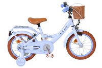 Kinderfahrrad in Weiß mit braunen Reifen und Korb...