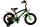 Schwarzes Kinderfahrrad mit grünen Akzenten und Stützrädern