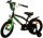 Schwarzes Kinderfahrrad mit grünen Akzenten und 16-Zoll-Rädern