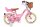 Rosa Kinderfahrrad mit Korb, Stützrädern und bunten Details