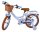 Kinderfahrrad in Blau mit Korb und braunen Reifen