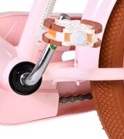Rosa Fahrradpedal mit rutschfester Oberfläche und stabiler Achse