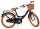 Schwarzes Kinderfahrrad mit Korb, braunen Reifen und beigem Sitz