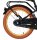 Schwarzes Fahrrad mit braunem Reifen und goldfarbener Felge