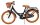 Schwarzes Kinderfahrrad mit Korb und braunen Reifen