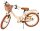 Beige Damenfahrrad mit Korb, braunen Reifen und bequemen Sattel