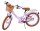 Lila Kinderfahrrad mit Korb und braunen Reifen