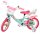 Kinderfahrrad in Türkis und Pink mit Korb und Einhorn-Motiv