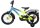 Kinderfahrrad in Blau und Gelb mit Stützrädern und Gepäckträger