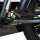 Schwarzes Fahrradpedal mit Reflektoren an einem Fahrradrahmen