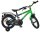 Kinderfahrrad in Grün und Schwarz mit Stützrädern und Gepäckträger