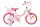 Rosa Kinderfahrrad mit Einhorn-Motiv und Korb vorne