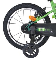 Grünes Kinderfahrrad mit stabilen...