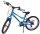 Blaues Kinderfahrrad mit 18 Zoll Reifen und schwarzen Gummireifen