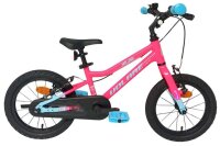 Rosa Kinderfahrrad mit blauen Akzenten und...