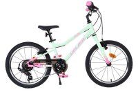 Kinderfahrrad in Mintgrün mit pinken Akzenten und...