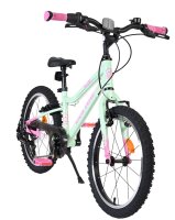 Kinderfahrrad in Mintgrün mit pinken Akzenten und stabilen Reifen