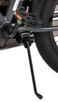 Fahrradpedal mit Kettenblatt und Seitenständer in Schwarz