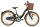 Schwarzes Kinderfahrrad mit Korb, braunen Reifen und bequemer Sitzposition