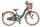 Damenfahrrad in Grün mit Korb und braunen Reifen