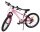 Rosa Mountainbike mit schwarzem Sattel und stabilen Reifen
