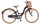 Schwarzes Damenfahrrad mit Korb und braunen Reifen